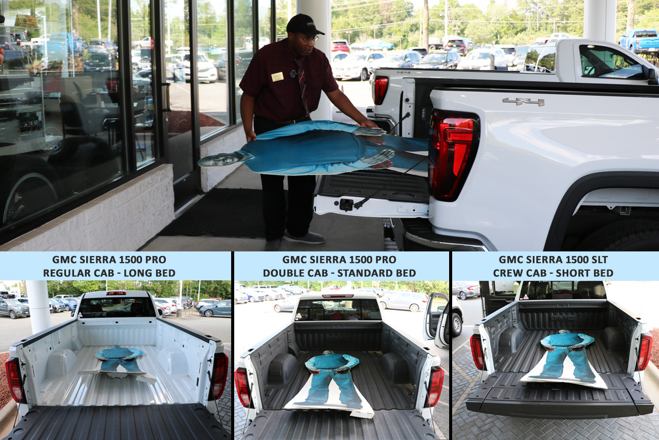 Bed Length Comparison short bed, standard bed, long bed - Sierra 1500