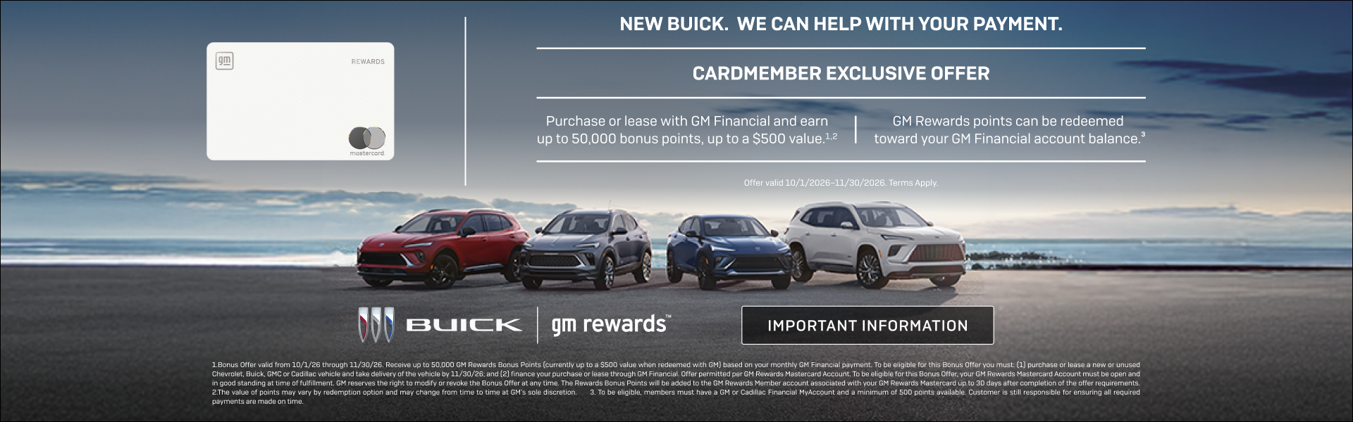 Purchase or lease with GM Financial and earn up to 50,000 bonus points, up to a $500 value.1 and ...